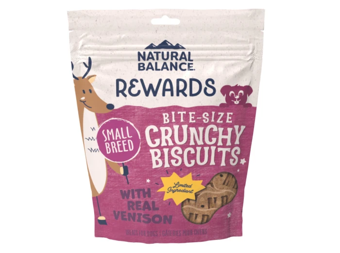 Natural Balance Pet Foods Rewards Bite-Size Crunchy Biscuits Small Breed Dog Treats Venison & Sweet Potato 1ea/8 oz