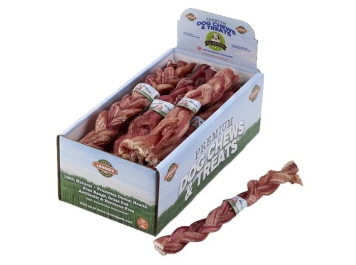 Lennox Braided Bully Stick 6" Display Box (Case of 40)