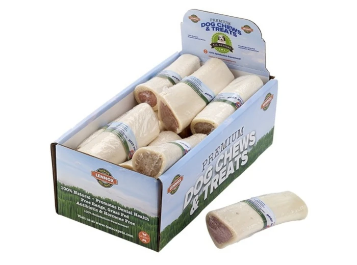 Lennox White Beef Bone Medium 3-4" Peanut Butter Display Box (Case of 25)