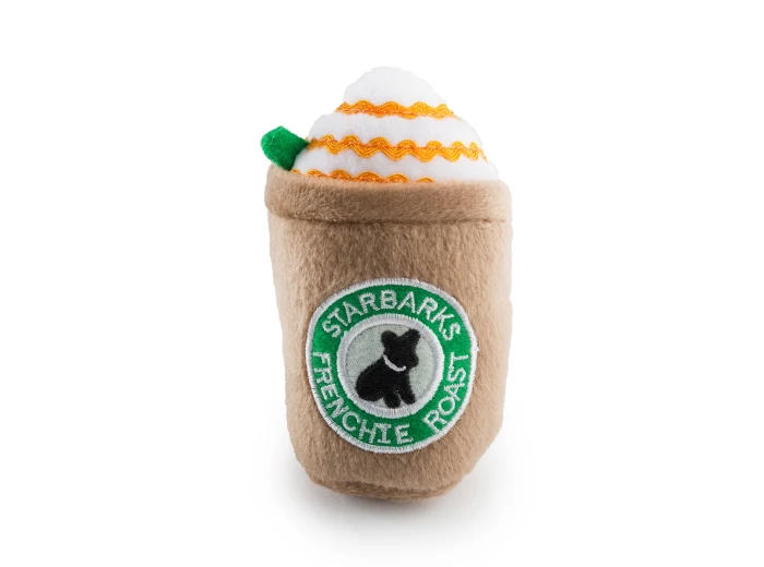 Starbarks Frenchie Roast W/ Straw Squeaker Dog Toy XL