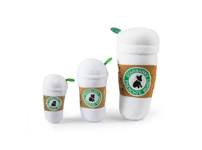 Starbarks Coffee Cup W/ Lid Squeaker Dog Toy Large