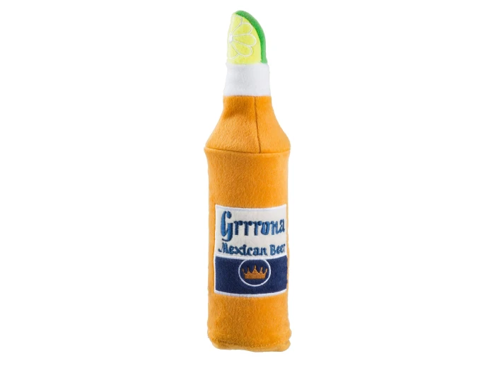 Grrrona Beer Water Bottle Crackler Toy Squeaker Dog Toy