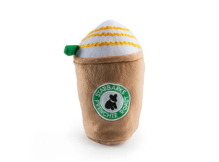 Starbarks Frenchie Roast W/ Straw Squeaker Dog Toy XL