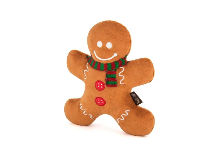 Holiday Classic Gingerbread Man - Pet Plush Toy for Dogs