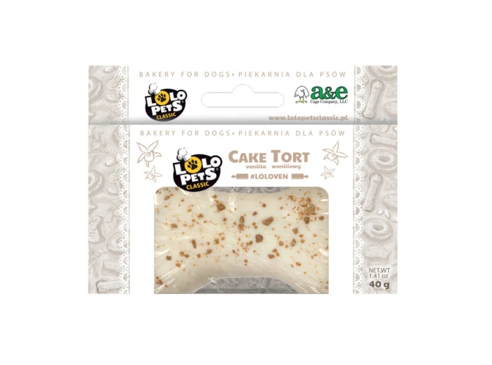 A & E Cages LoLo Pets Bakery Bone Shaped Dog Cake Treat Vanilla, 1ea/Mini