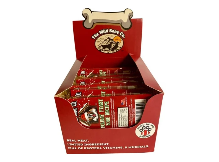 The Wild Bone Co. Holiday Bone Treat Display Turkey 2oz. -12 Pc