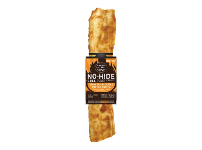 Earth Animal Dog No-Hide BBQ Roll Medium Chicken/Turkey 24 Count