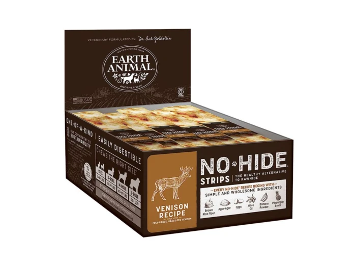Earth Animal Dog No Hide Strips Venison 60 Count