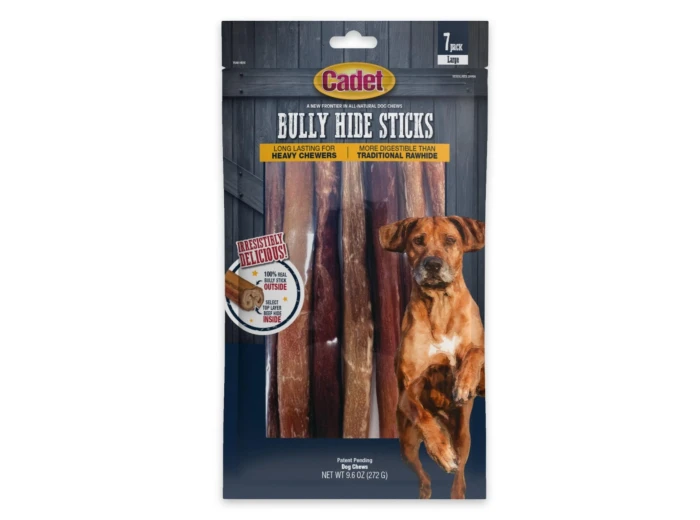 Cadet Bully Hide Sticks All-Natural Dog Chews Large Stick, 1ea/7 ct