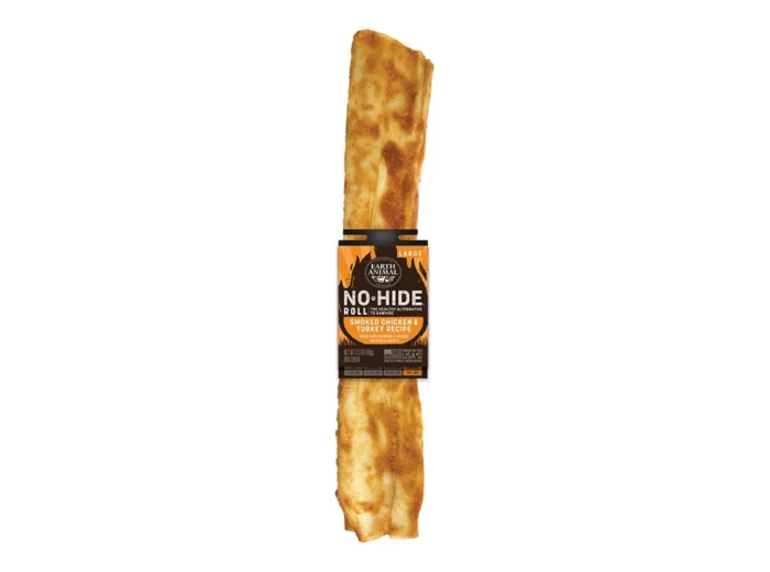 Earth Animal Dog No-Hide BBQ Roll Chicken/Turkey Large 24 Count