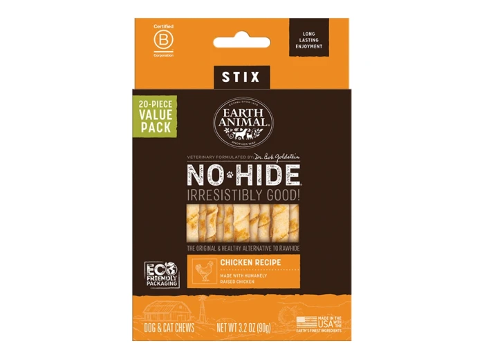 Earth ANIMAL DOG NO-HIDE STIX CHICKEN VALUE 20 PACK