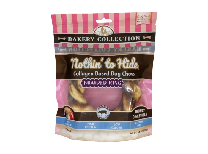 Fieldcrest Farms Nothin' To Hide Bakery Collection Dog Treat Braided Ring, Beef, 1ea/5 in