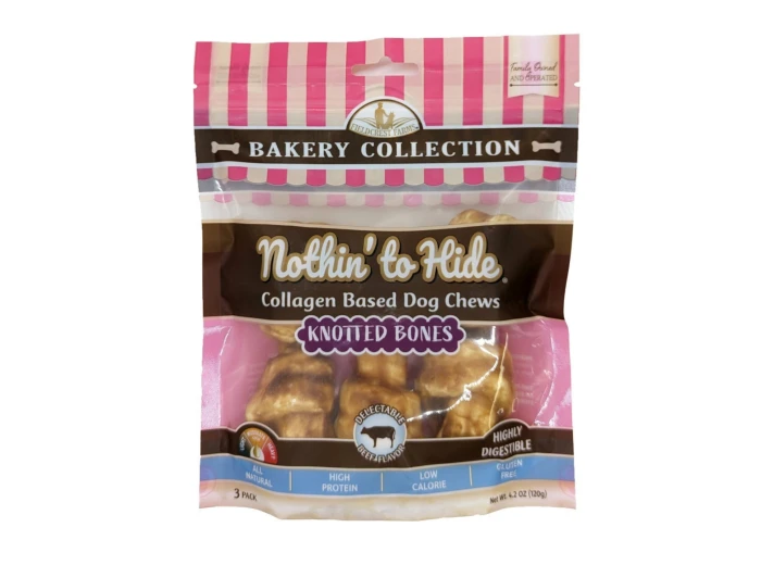 Fieldcrest Farms Nothin' To Hide Bakery Collection Dog Treat Knotted Bone, Beef, 1ea/4 in, 3 pk