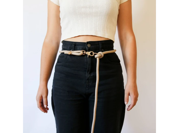 'Tan' - Hands Free Dog Braided Rope Leash
