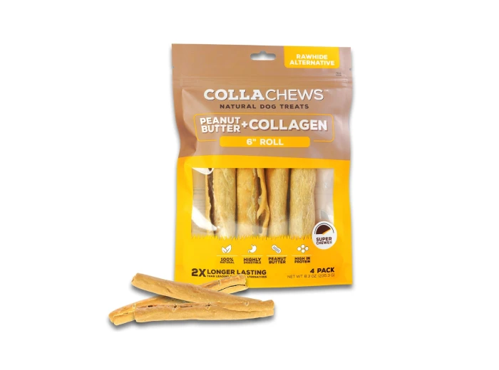Collachews Collagen Roll Peanut Butter 6in. 4Pk