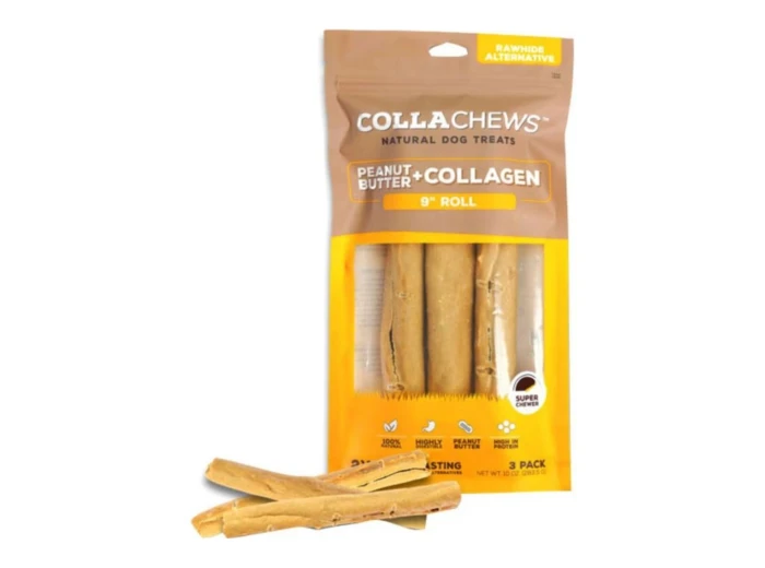 Collachews Collagen Roll Peanut Butter 9in. 3Pk
