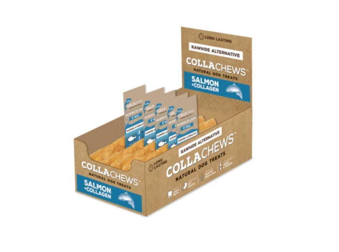 Collachews Collagen Roll PDQ Display Salmon 9in. 20 Count