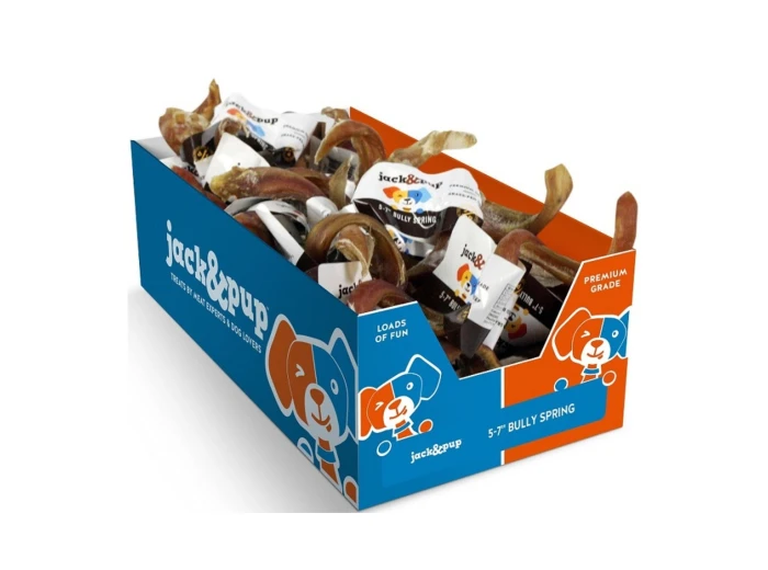 Jack & Pup Dog 5-7" Bully Springs 40 Count Display Box