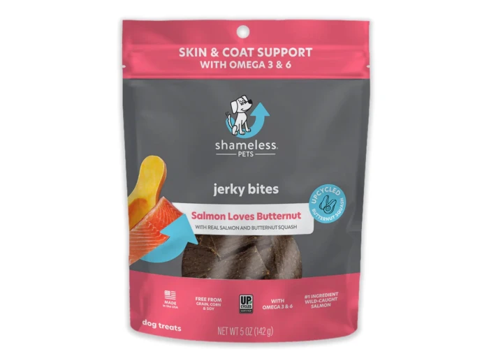 Shameless Dog Jerky Bites Salmon/Butternut 5oz.