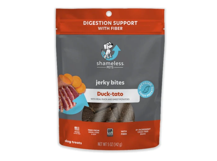 Shameless Dog Jerky Bites Duck/Sweet Potato 5oz.