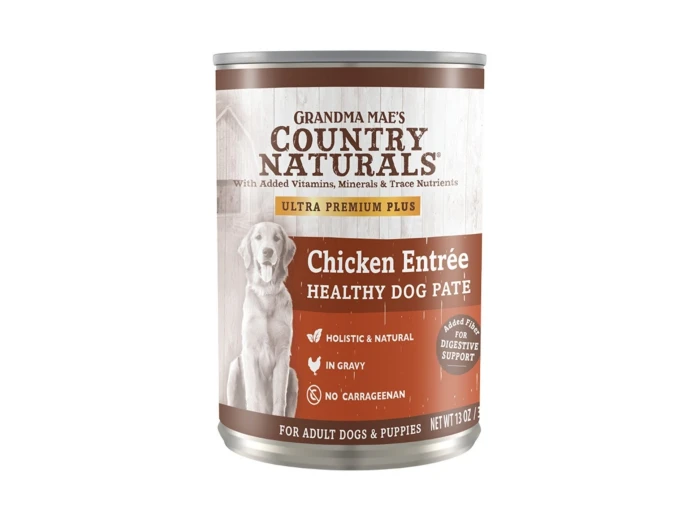 Grandma Mae's Country Naturals Healthy Dog Pate Wet Dog Food Chicken Entrée, 13oz. (Case of 12)