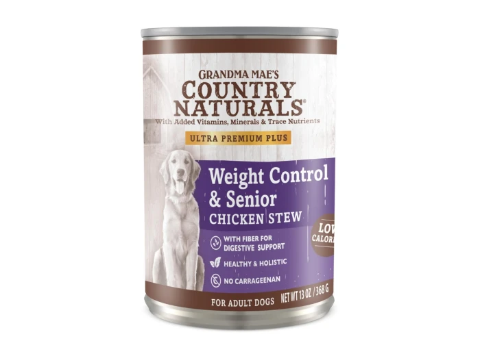 Grandma Mae's Country Naturals Weight Control & Senior Wet Dog Food Chicken Stew, 13oz. (Case of 12)