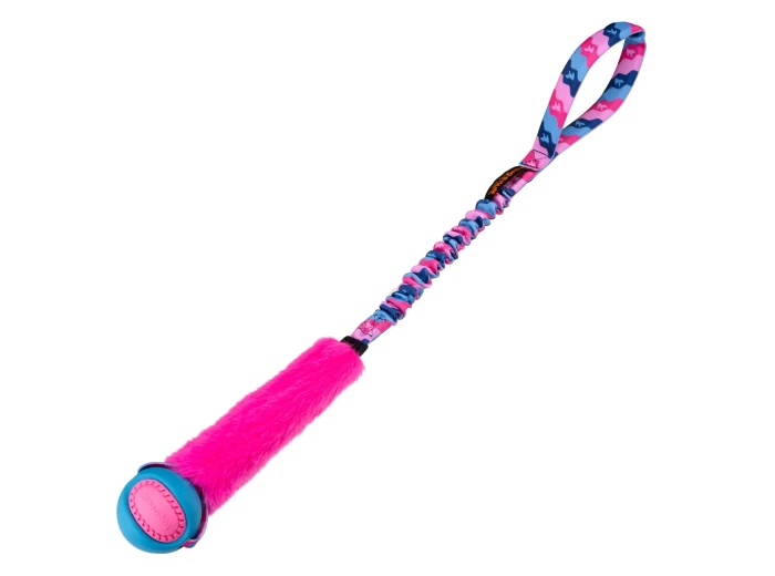 Fauxtastic PowerBall Bungee | Strong Dog Toys | Tug-E-Nuff Pink Pattern