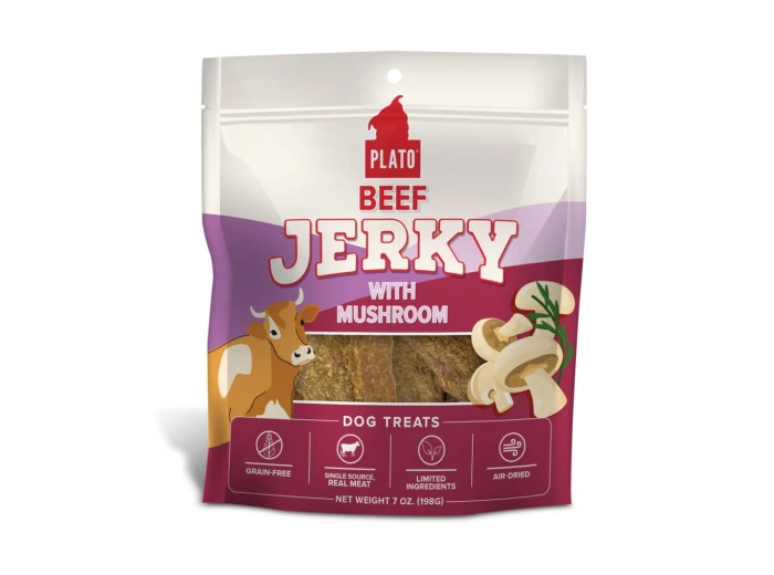 Plato Dog Jerky Beef With Mushroom 7Oz
