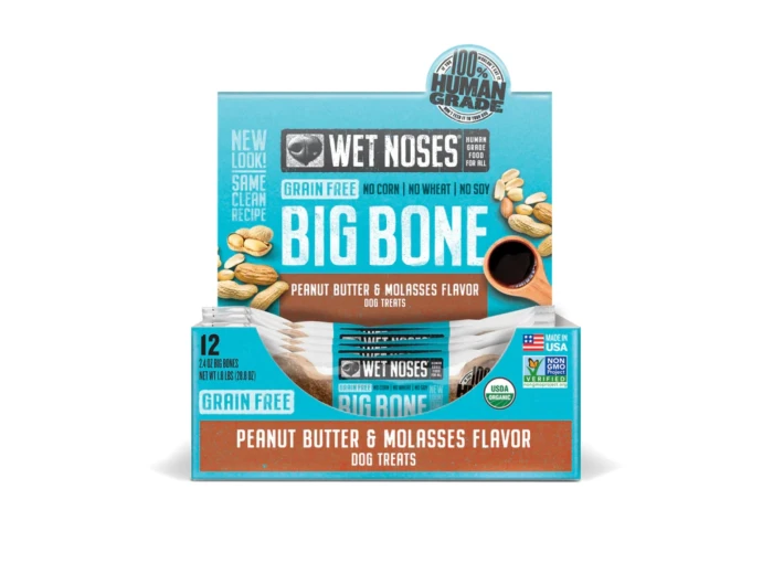 Wet Noses Dog Grain Free Peanut Butter Molasses Big Bones 2oz. (Case of 12)
