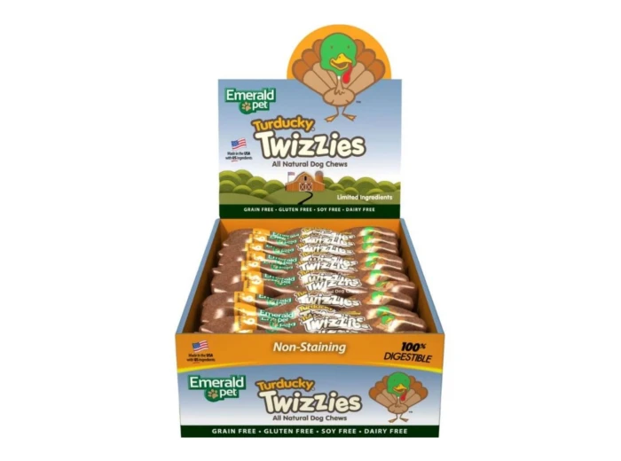 Emerald Pet Twizzies Grain Free Dog Chews Turducky 6 In-30 Pc