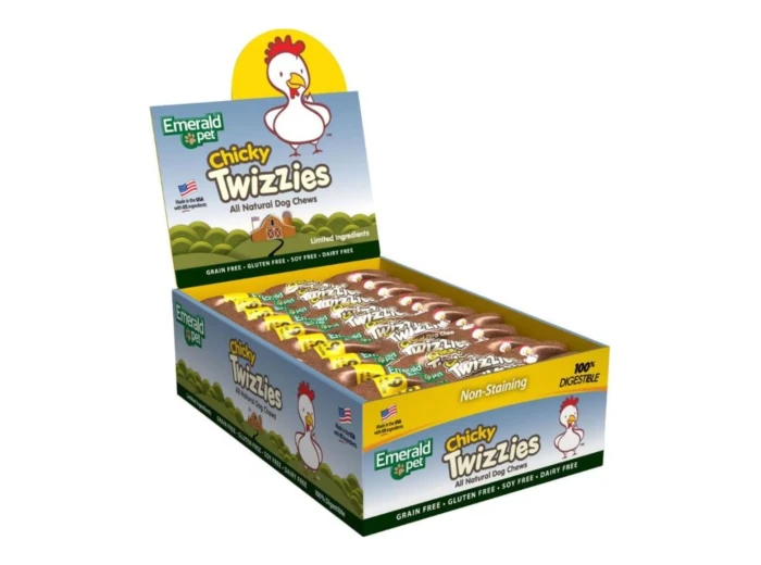 Emerald Pet Twizzies Grain Free Dog Chews Chicky 6 In-30 Pc