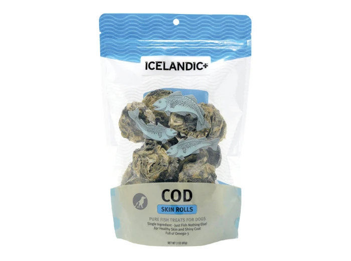 Icelandic Cod Skin Rolls Single 3oz. Bag