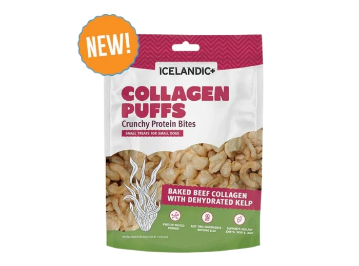 Icelandic Dog Collagen Puffs Bites With Kelp 1.3oz.