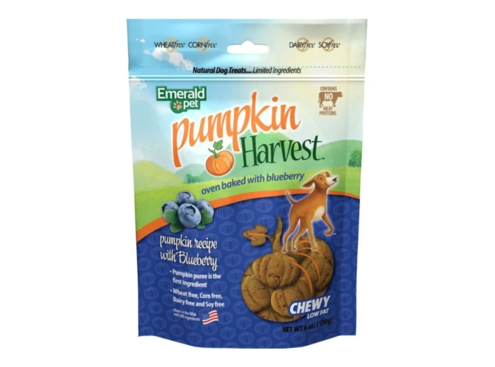 Emerald Pet Pumpkin Harvest Chewy Dog Treats Pumpkin/Blueberry 6oz.