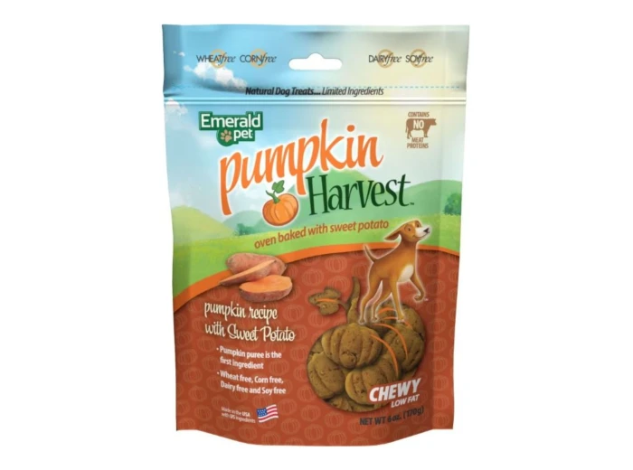 Emerald Pet Pumpkin Harvest Chewy Dog Treats Pumpkin/Sweet Potato 6oz.