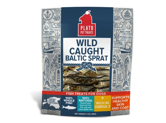 Plato Dog Treats Wild Caught Baltic Sprat 3oz.