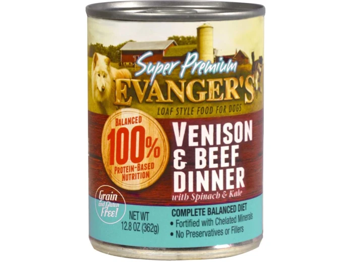 Evanger's Super Premium Limited Ingredient Wet Dog Food Venison/Beef 12.8oz. (Case of 12)