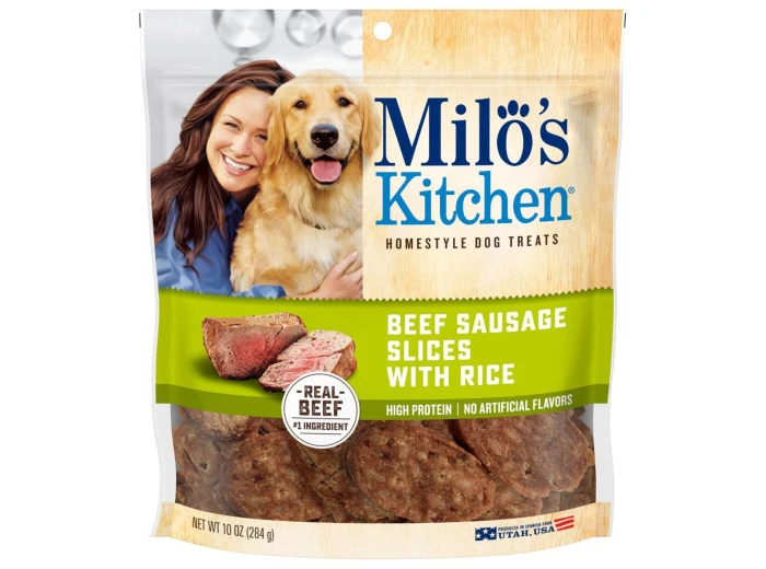 Milo's Kitchen Beef Sausage Slices with Rice Dog Treats 1ea/10 oz