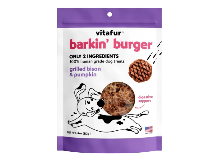 Vitafur Barkin Burger Dog 4oz. Grilled Bison Pumpkin
