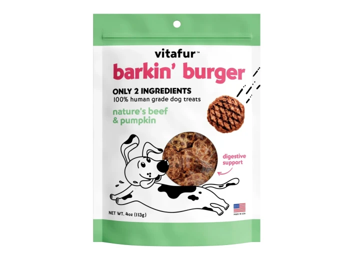 Vitafur Barkin Burger Dog 4oz. Nature's Beef Pumpkin