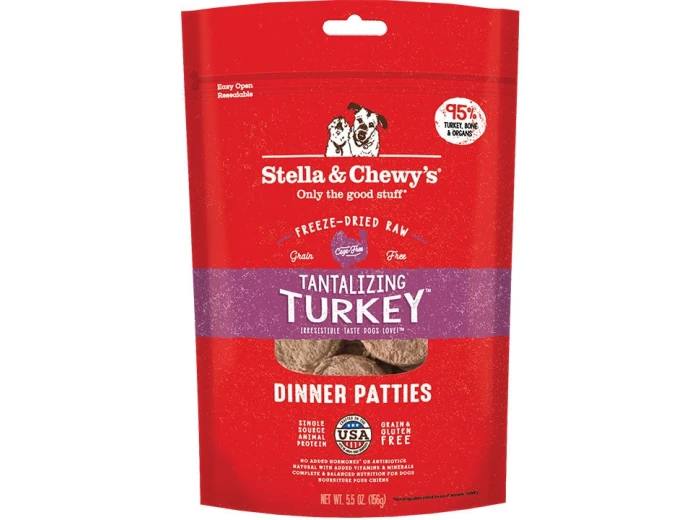 Stella And Chewys Freeze Dried Tantalizing Turkey Dinner Patties 5.5oz.