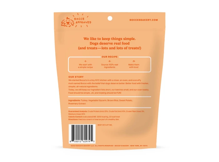 Bocce's Bakery Turkey Grazers Jerky Sticks Dog Treats 4oz