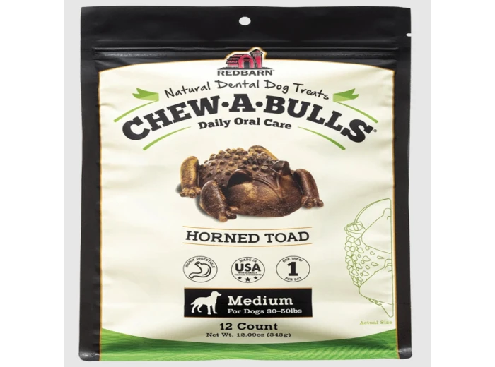 Redbarn Pet Products Chew-A-Bulls Dental Dog Treat Toad 1ea/12 pk, MD