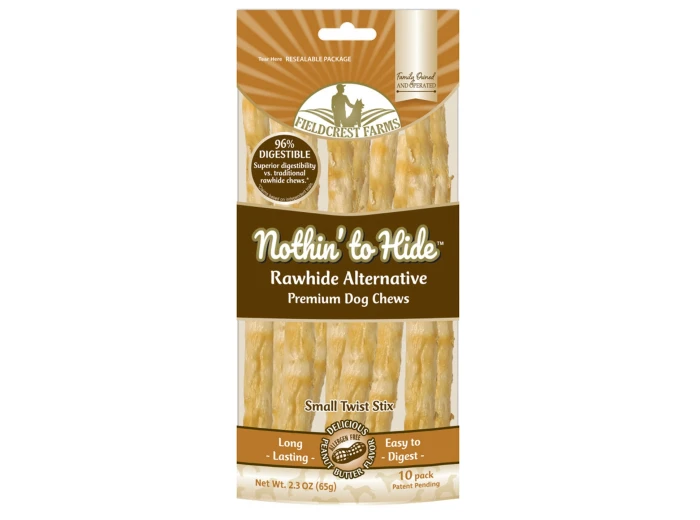 Fieldcrest Farms Nothin' to Hide Peanut Butter Twist Sticks Dog Treat Peanut Butter 1ea/10 pk