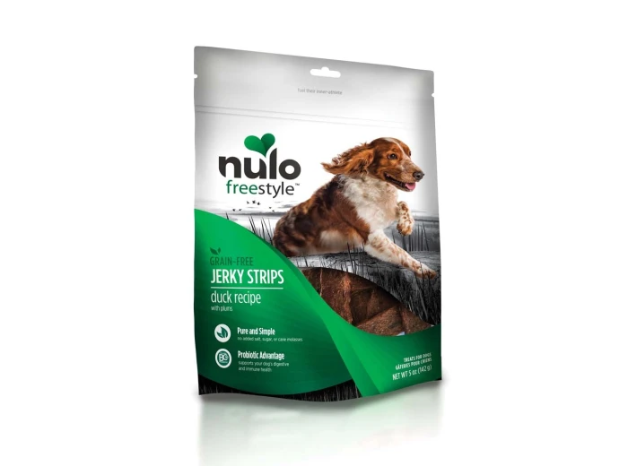 Nulo Freestyle Grain-Free Jerky Strip Dog Treats Duck w/Plums 1ea/5 oz