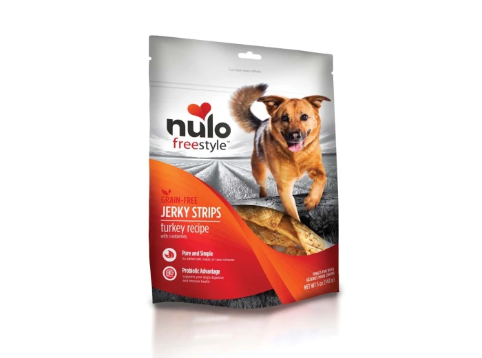 Nulo Freestyle Grain-Free Jerky Strip Dog Treats Turkey w/Cranberries 1ea/5 oz