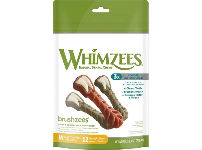 Whimzees Brushzees Medium 12.7 oz. Bag