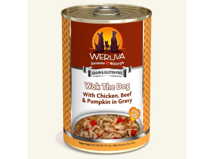 Weruva Wok The Dog With Chicken; Beef And Pumpkin In Gravy 14oz. (Case of 12)