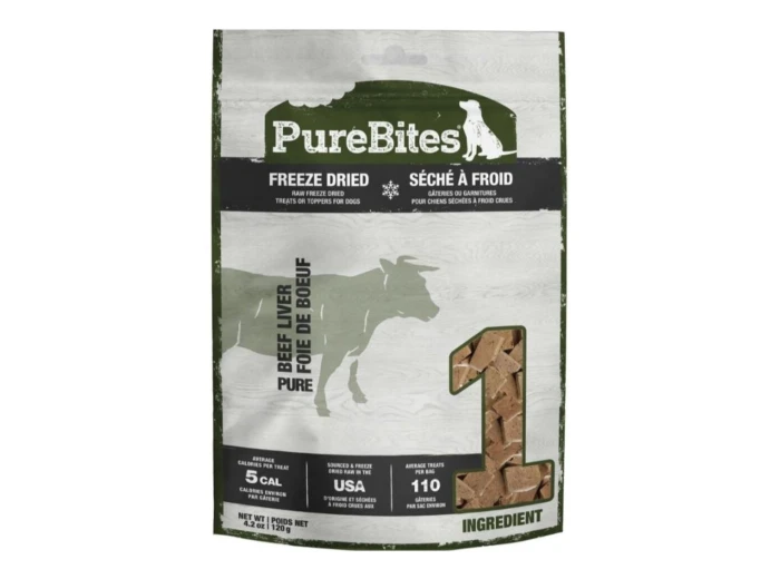 Purebites Freeze Dried Dog Treats Beef Liver 4.2oz.