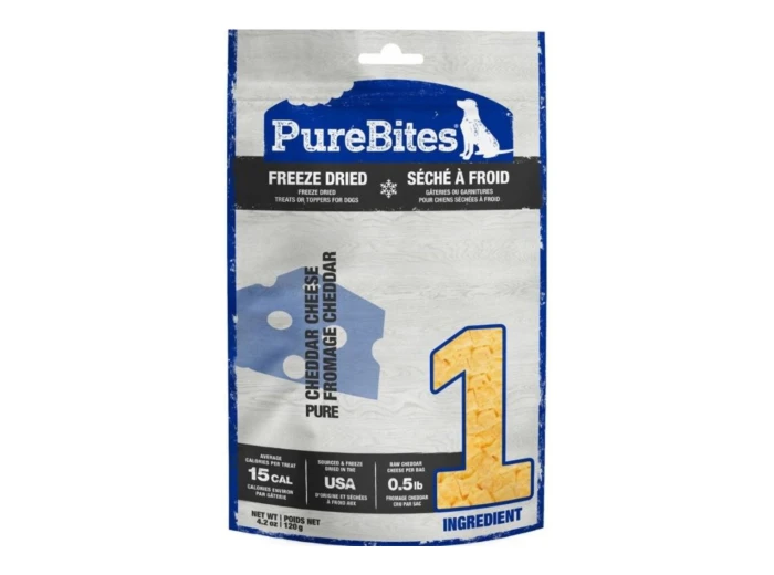 Purebites Freeze Dried Dog Treats Cheddar Cheese 4.2oz.